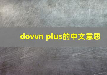 dovvn plus的中文意思